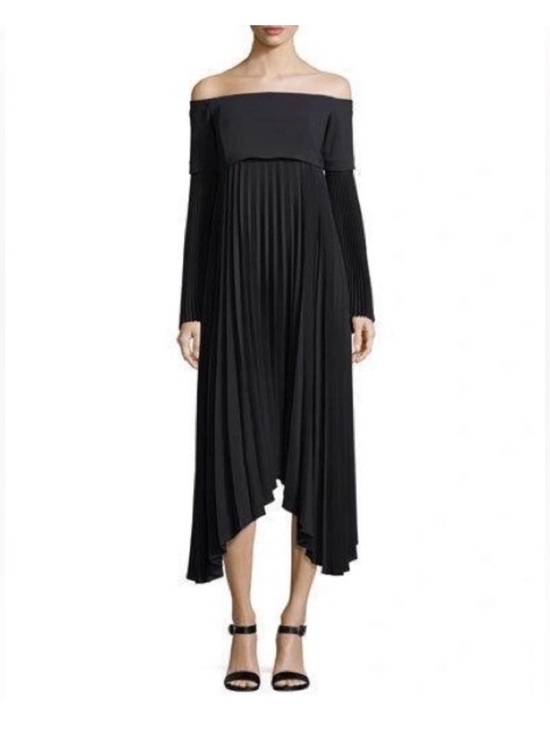 A.L.C. Dresses & Skirts - ALC Serena Off-the-Shoulder Pleated Midi Dress | Black | Size 14